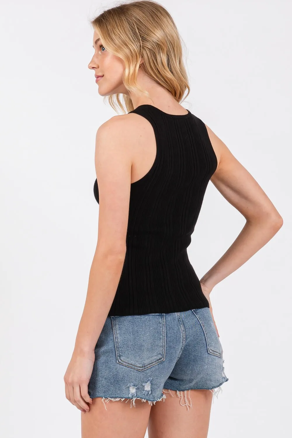 RIBBED TANK SWEATER