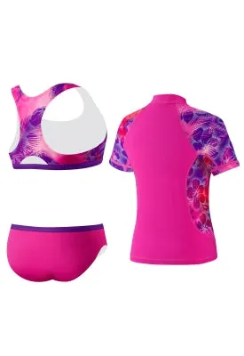 SPEEDO Girls Jungle Rhythm Rashguard 3-PC Set (8 Only)