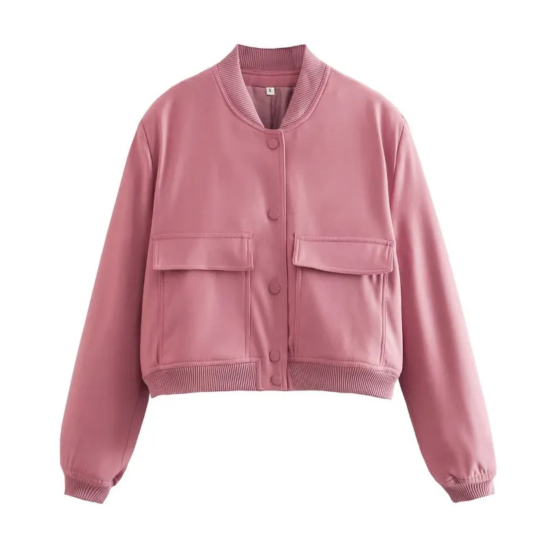 Sporty and Chic Style Retro Bomber Jackets for Women