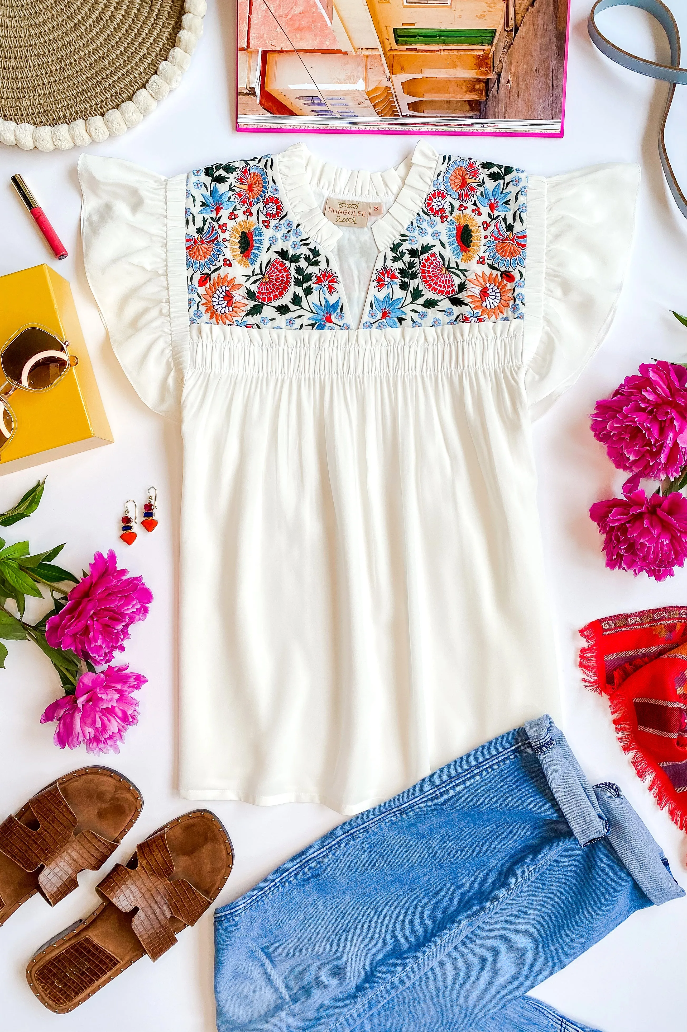 Talia Embroidered Cotton Blouse