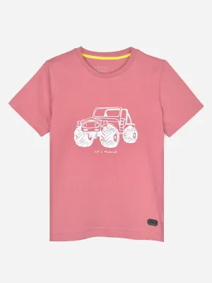 Tea Pink Graphic Printed Casual T-shirt