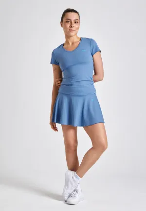 Tennis T-Shirt V-neck women &amp; girls, grey blue