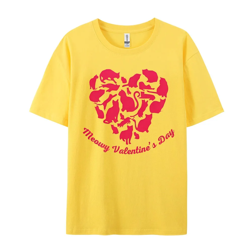 Women Meaning Valentine's Day Love Heart Print Graphic T-shirt