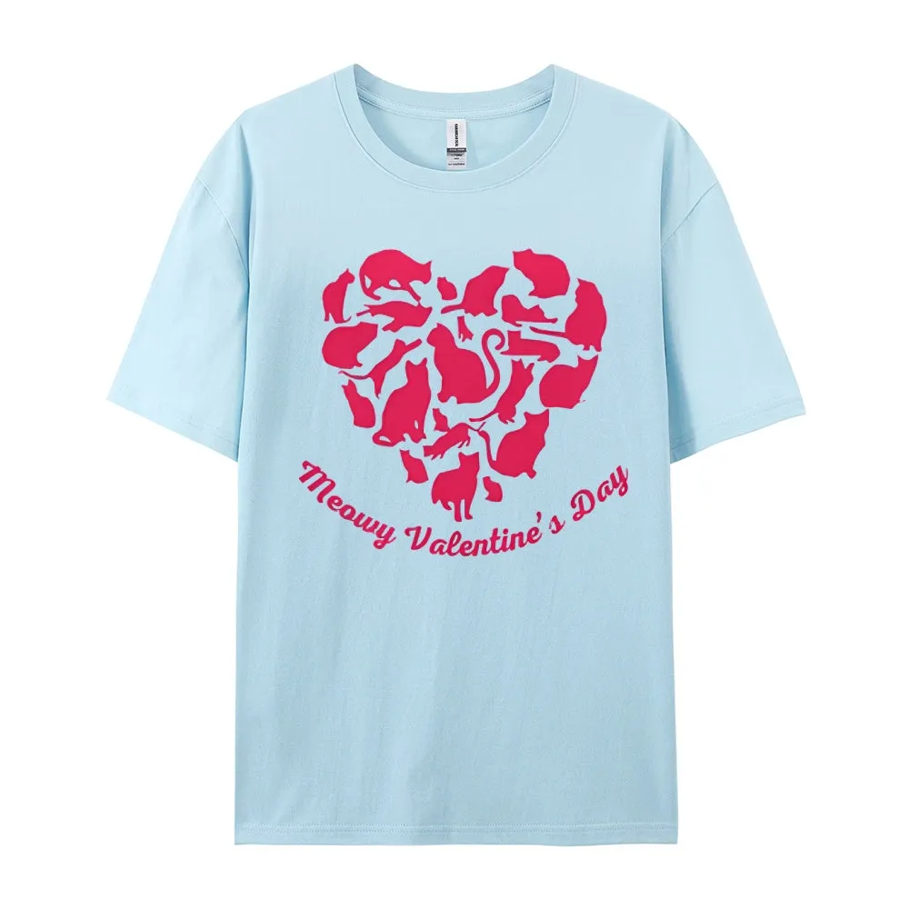 Women Meaning Valentine's Day Love Heart Print Graphic T-shirt