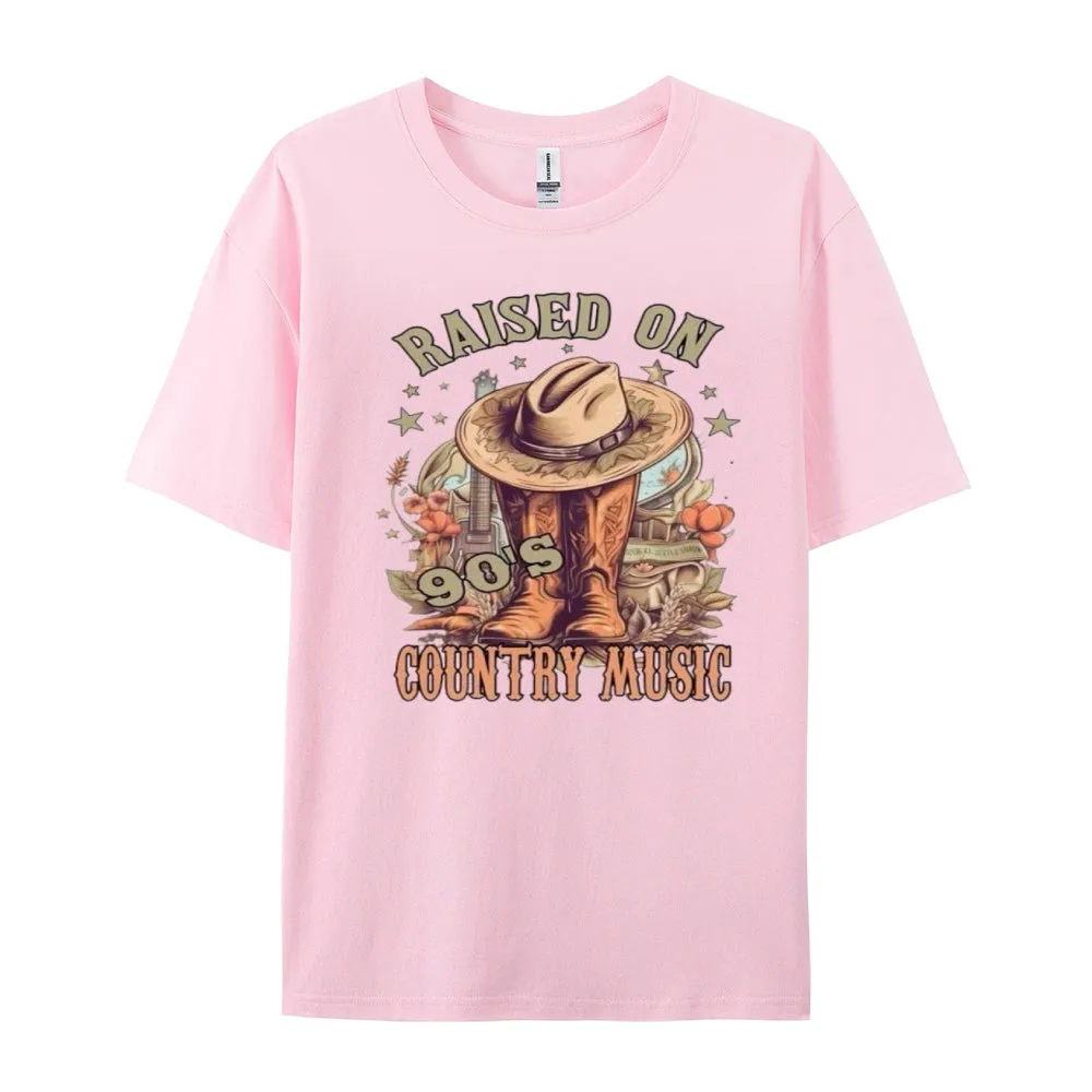 Women Raised On 90's Country Music Graphic T-shirt