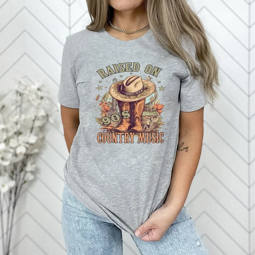 Women Raised On 90's Country Music Graphic T-shirt