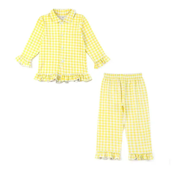 Yellow Button Up Boys and Girls Pyjamas