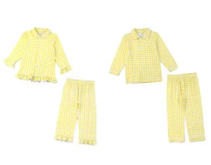 Yellow Button Up Boys and Girls Pyjamas