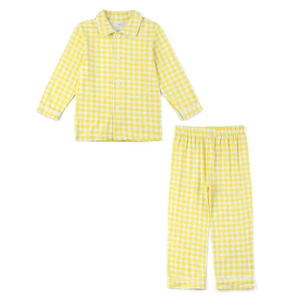 Yellow Button Up Boys and Girls Pyjamas